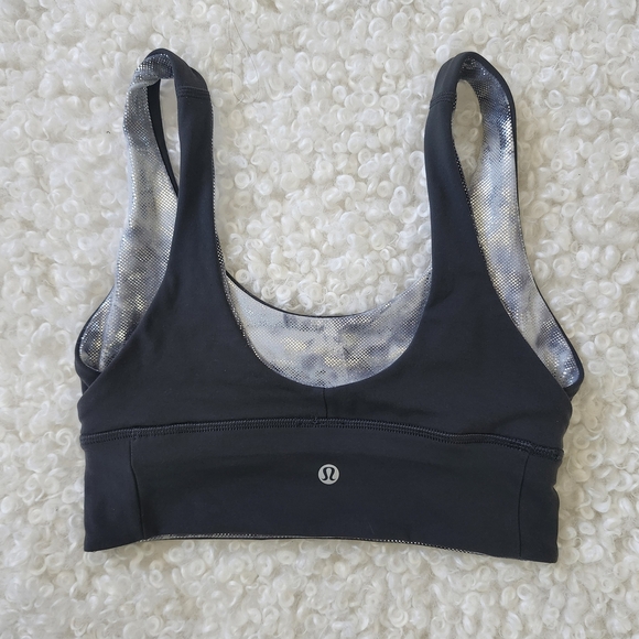 NWOT Lululemon Sz 4 Align Bra Shine Silver Support Sports Bra A/B Cup Reversible - Picture 7 of 9